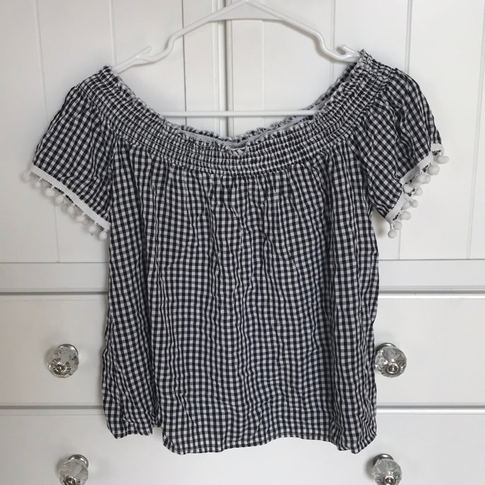 Checkered shirt sleeve T-shirt